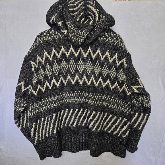 Victoria Secret Women Fair Isle Cabin Cozy Chunky Knit Oversize Hoodie Sweater L - Picture 7 of 12
